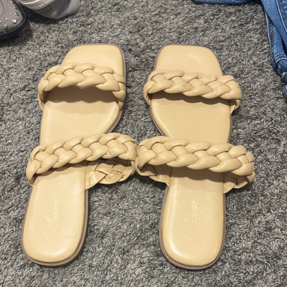 Elegant Tan Braided Sandals